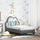 Toddler Bed Frame with Headboard Light Gray 70 x 140 cm PU