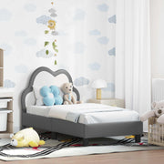 Peuterbedframe lichtgrijs 70x140 cm PU