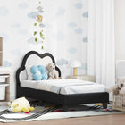 Toddler Bed Frame with Headboard Black 70 x 140 cm PU