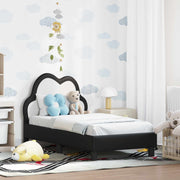 Peuterbedframe 70x140 cm zwart PU