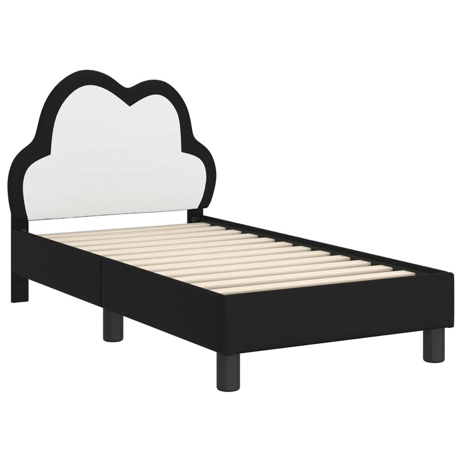 Peuterbedframe met hoofdbord Zwart 70 x 140 cm PU