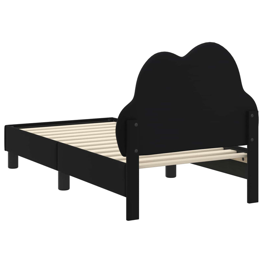 Peuterbedframe met hoofdbord Zwart 70 x 140 cm PU