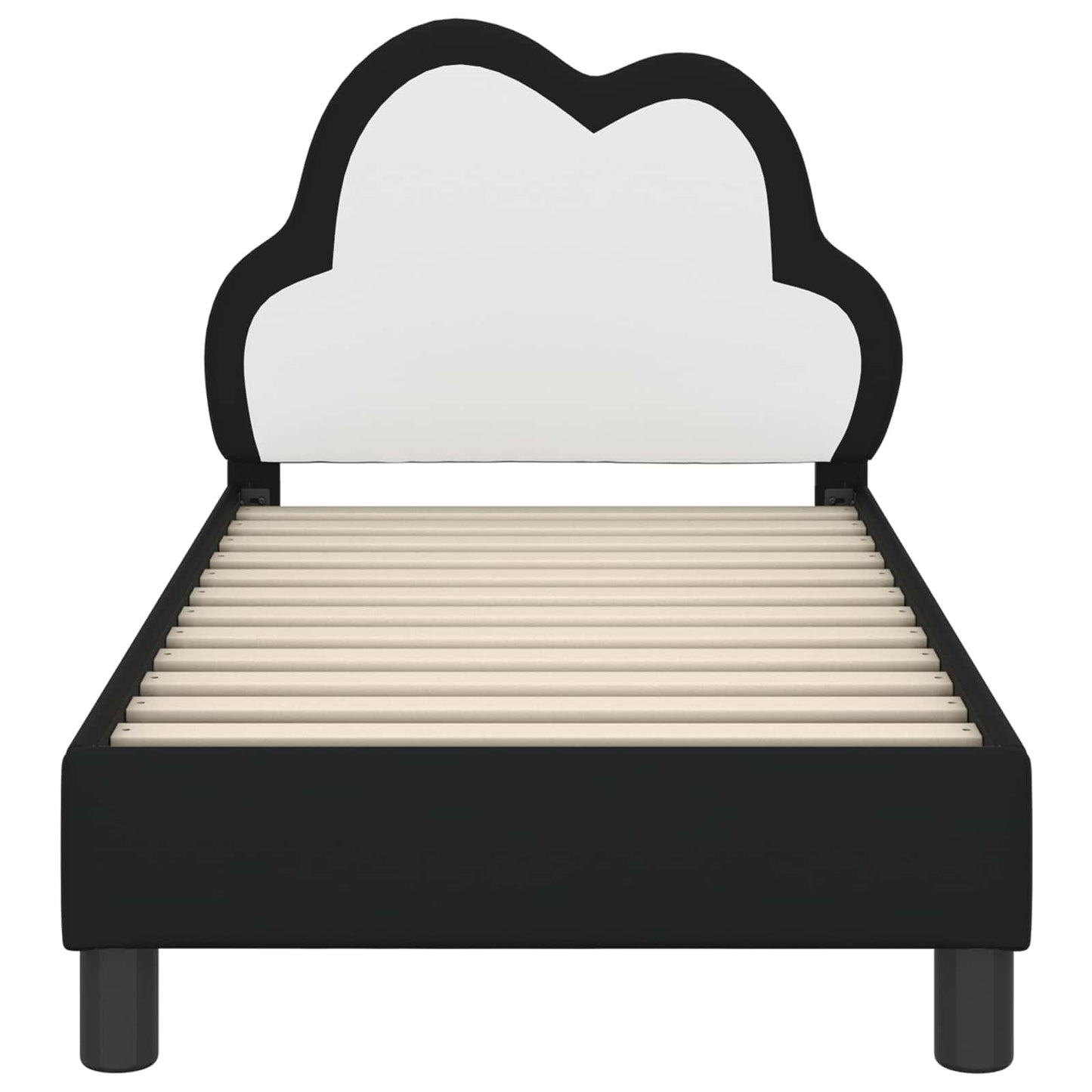 Peuterbedframe met hoofdbord Zwart 70 x 140 cm PU