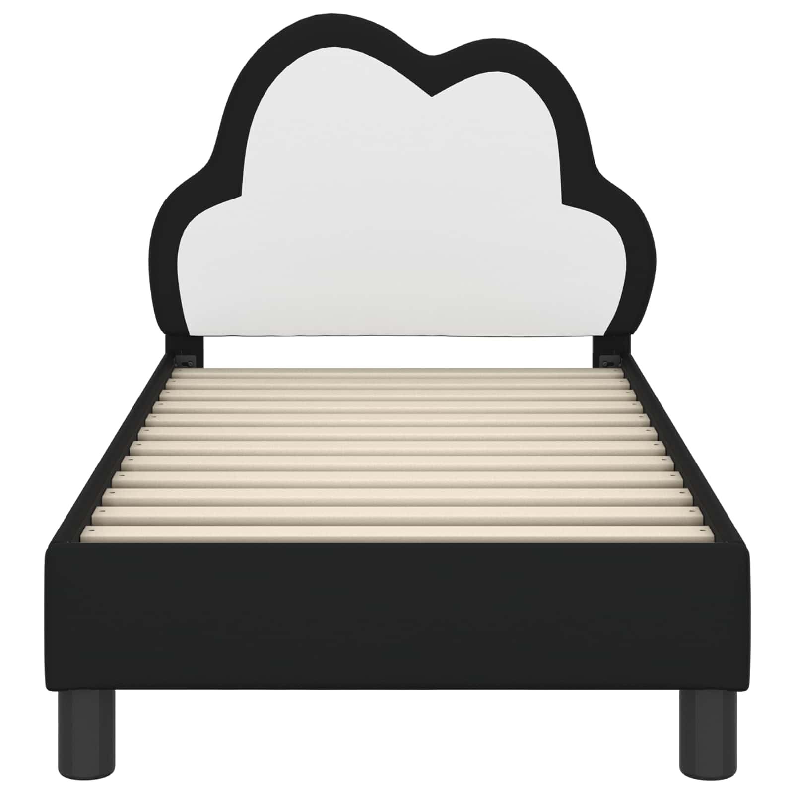 Peuterbedframe met hoofdbord Zwart 70 x 140 cm PU