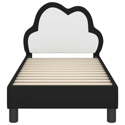 Peuterbedframe met hoofdbord Zwart 70 x 140 cm PU