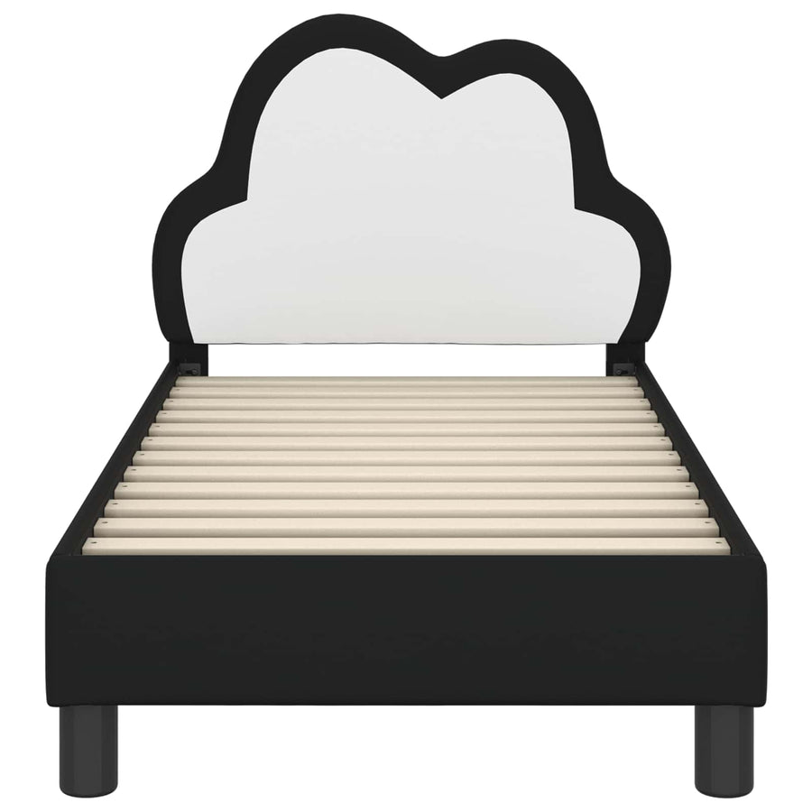 Peuterbedframe met hoofdbord Zwart 70 x 140 cm PU