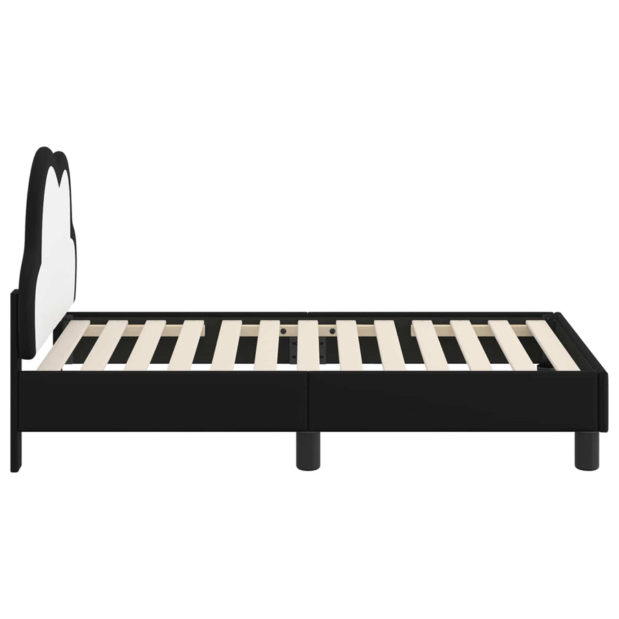 Peuterbedframe met hoofdbord Zwart 70 x 140 cm PU