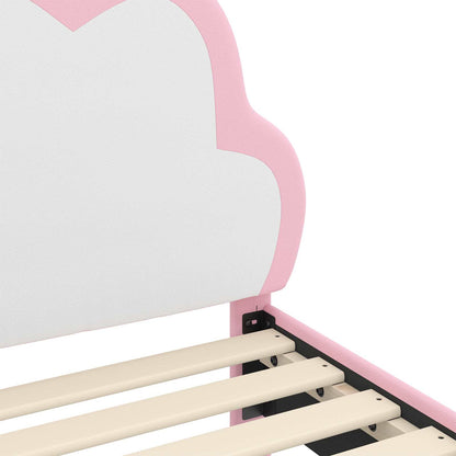 Bedframe voor kinderen met hoofdbord Roze 80 x 160 cm PU