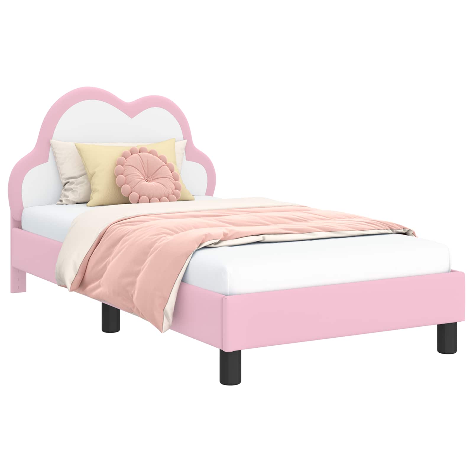 Bedframe voor kinderen met hoofdbord Roze 80 x 160 cm PU