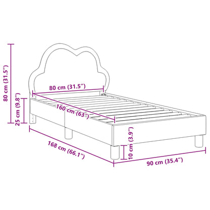 Bedframe voor kinderen met hoofdbord Roze 80 x 160 cm PU