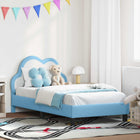 Kids Bed Frame with Headboard Blue 80 x 160 cm PU
