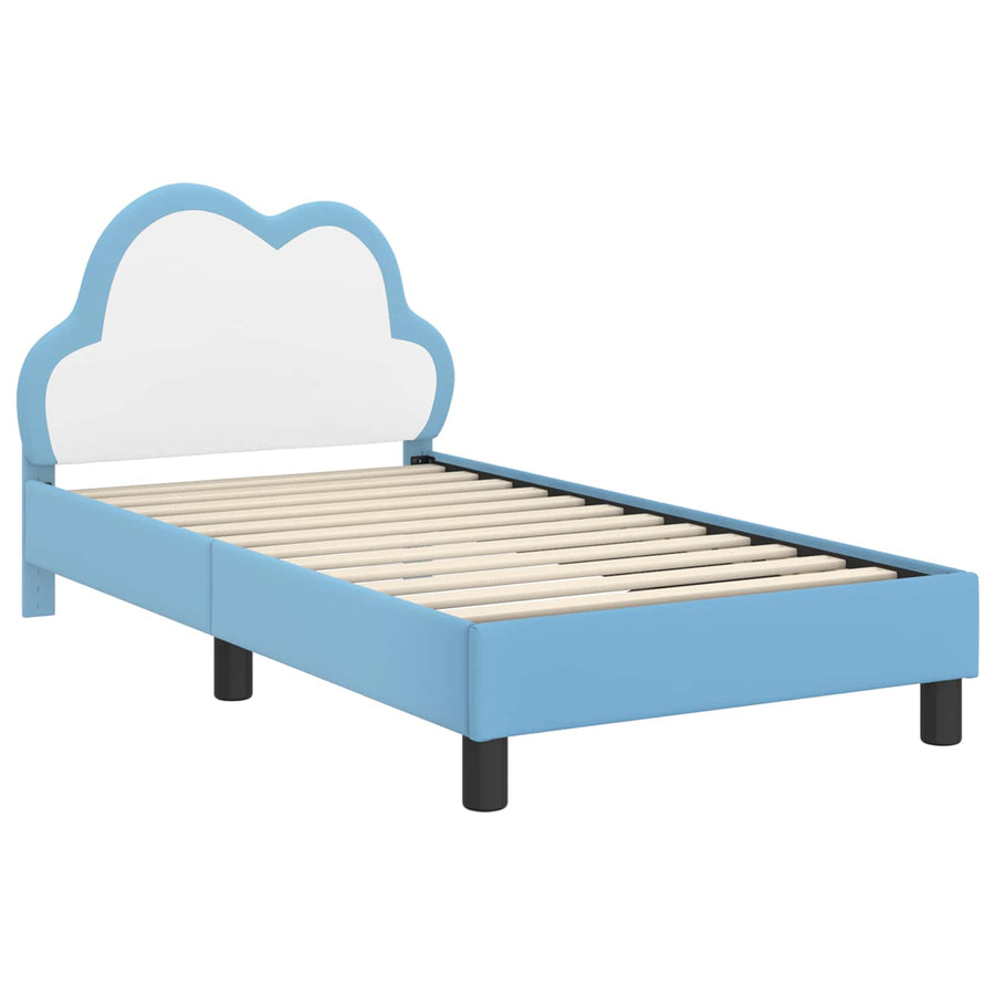 Bedframe voor kinderen met hoofdbord Blauw 80 x 160 cm PU
