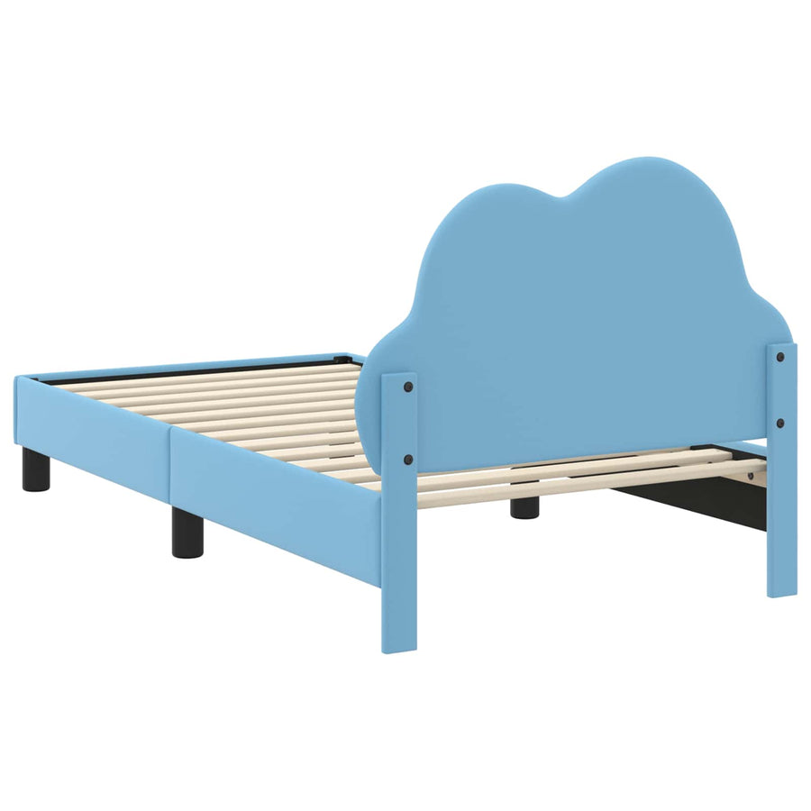 Bedframe voor kinderen met hoofdbord Blauw 80 x 160 cm PU