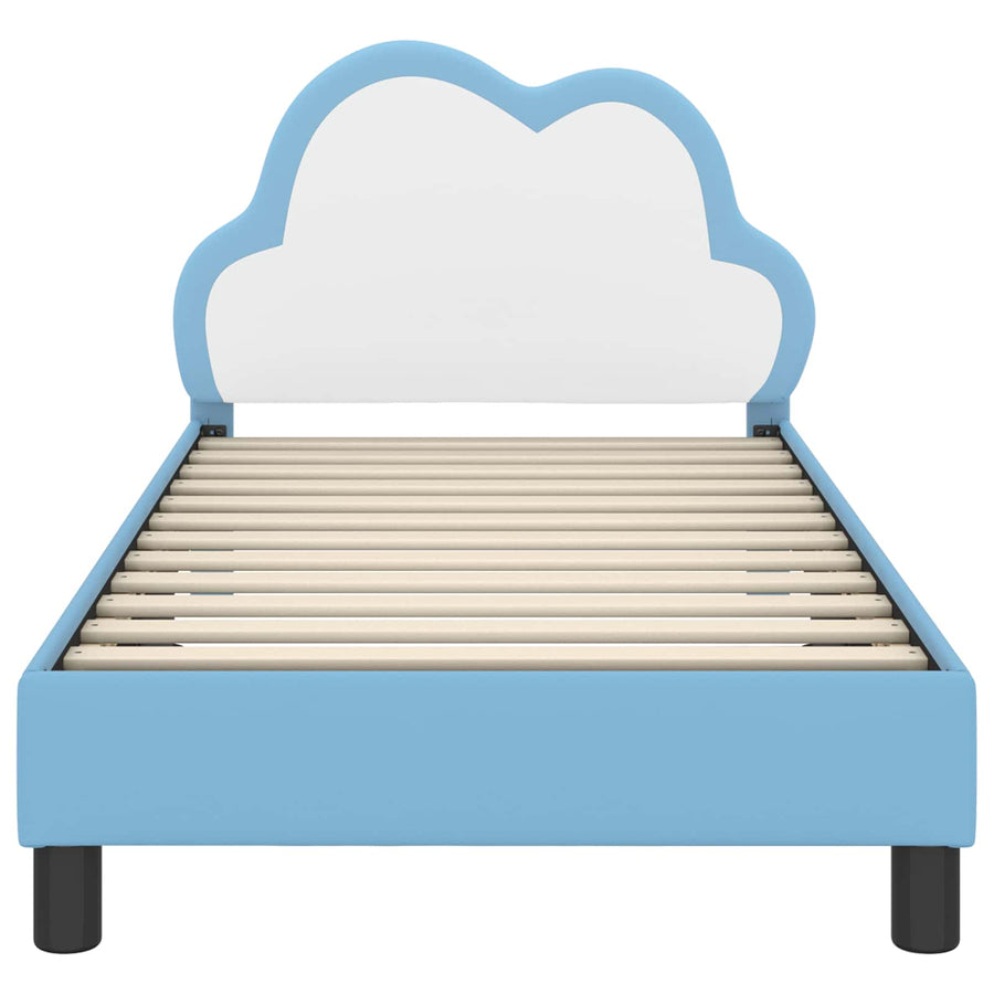 Bedframe voor kinderen met hoofdbord Blauw 80 x 160 cm PU