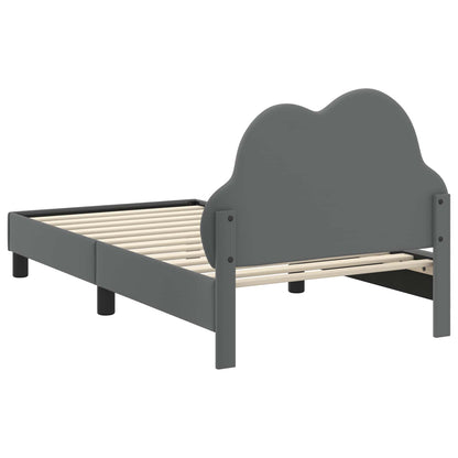Bedframe voor kinderen met hoofdbord Lichtgrijs 80 x 160 cm PU