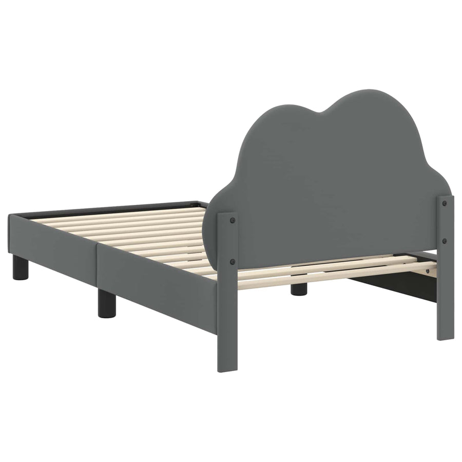 Bedframe voor kinderen met hoofdbord Lichtgrijs 80 x 160 cm PU