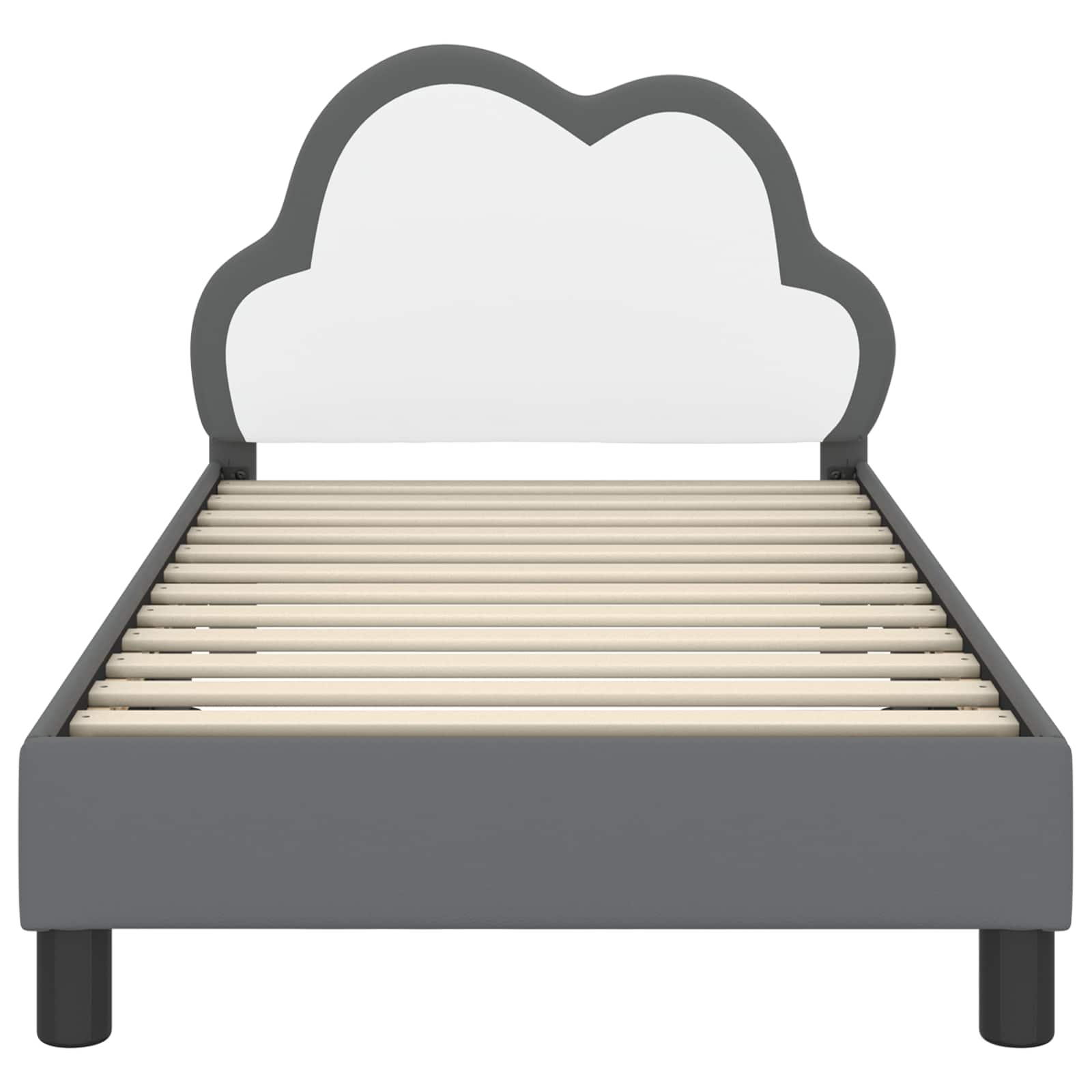Bedframe voor kinderen met hoofdbord Lichtgrijs 80 x 160 cm PU