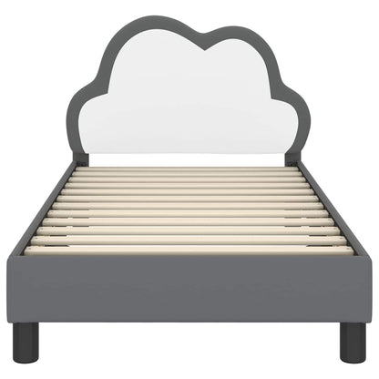Bedframe voor kinderen met hoofdbord Lichtgrijs 80 x 160 cm PU
