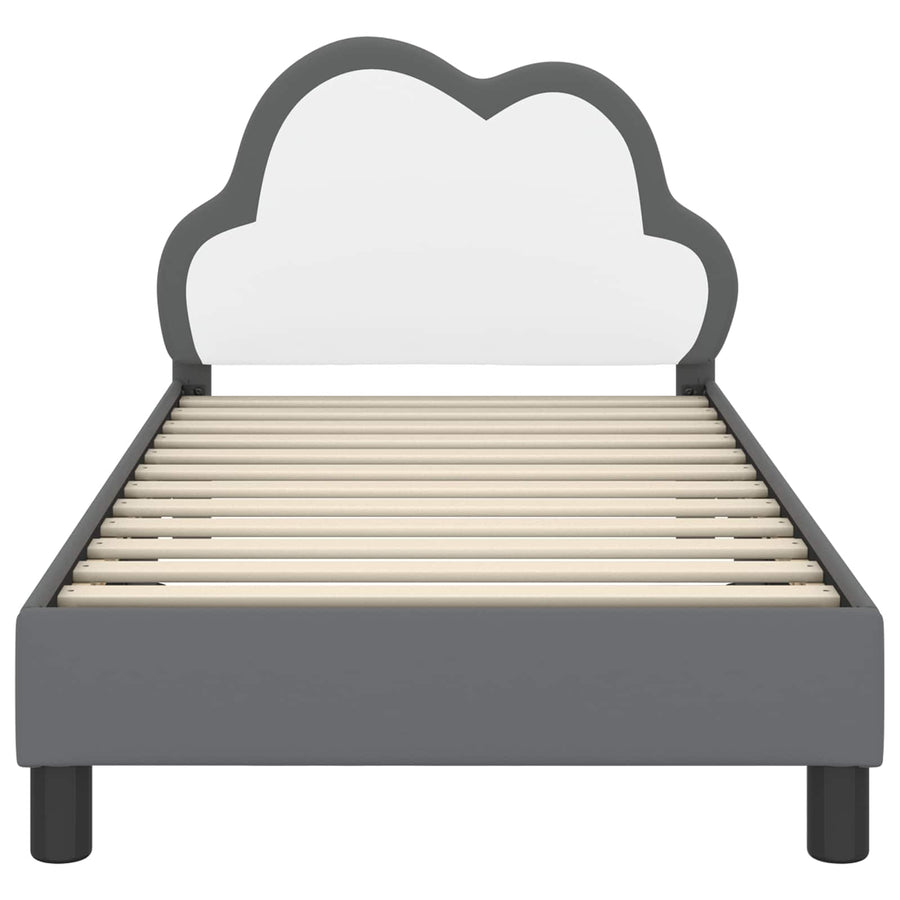 Bedframe voor kinderen met hoofdbord Lichtgrijs 80 x 160 cm PU