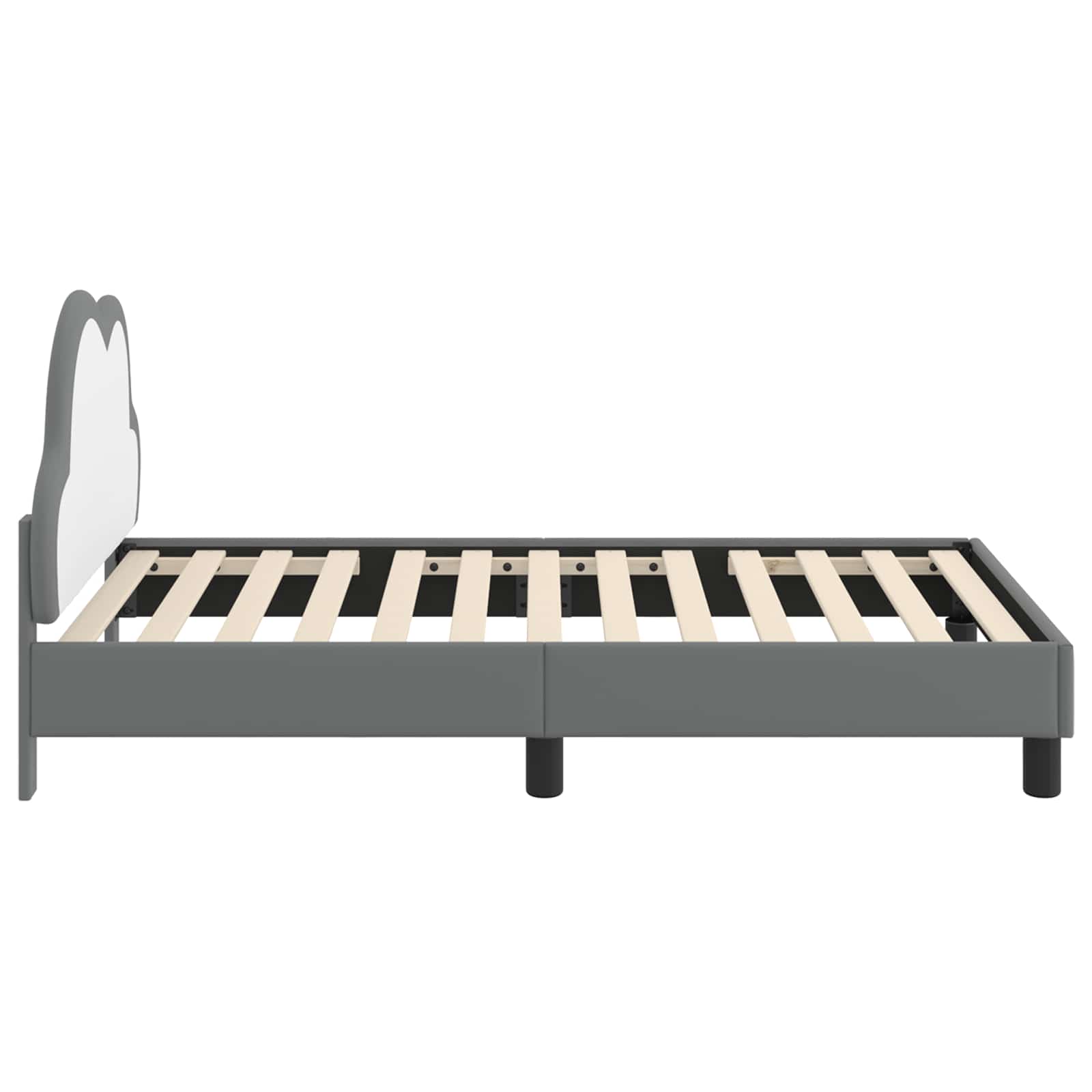 Bedframe voor kinderen met hoofdbord Lichtgrijs 80 x 160 cm PU