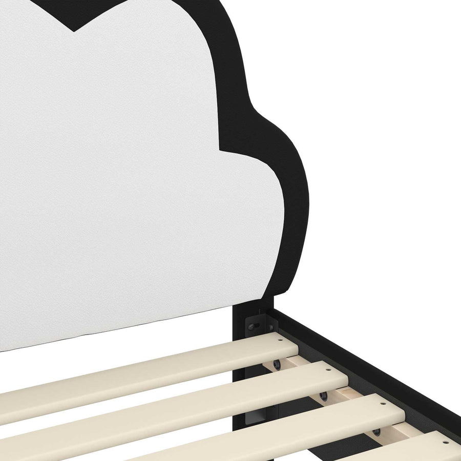 Bedframe voor kinderen met hoofdbord Zwart 80 x 160 cm PU