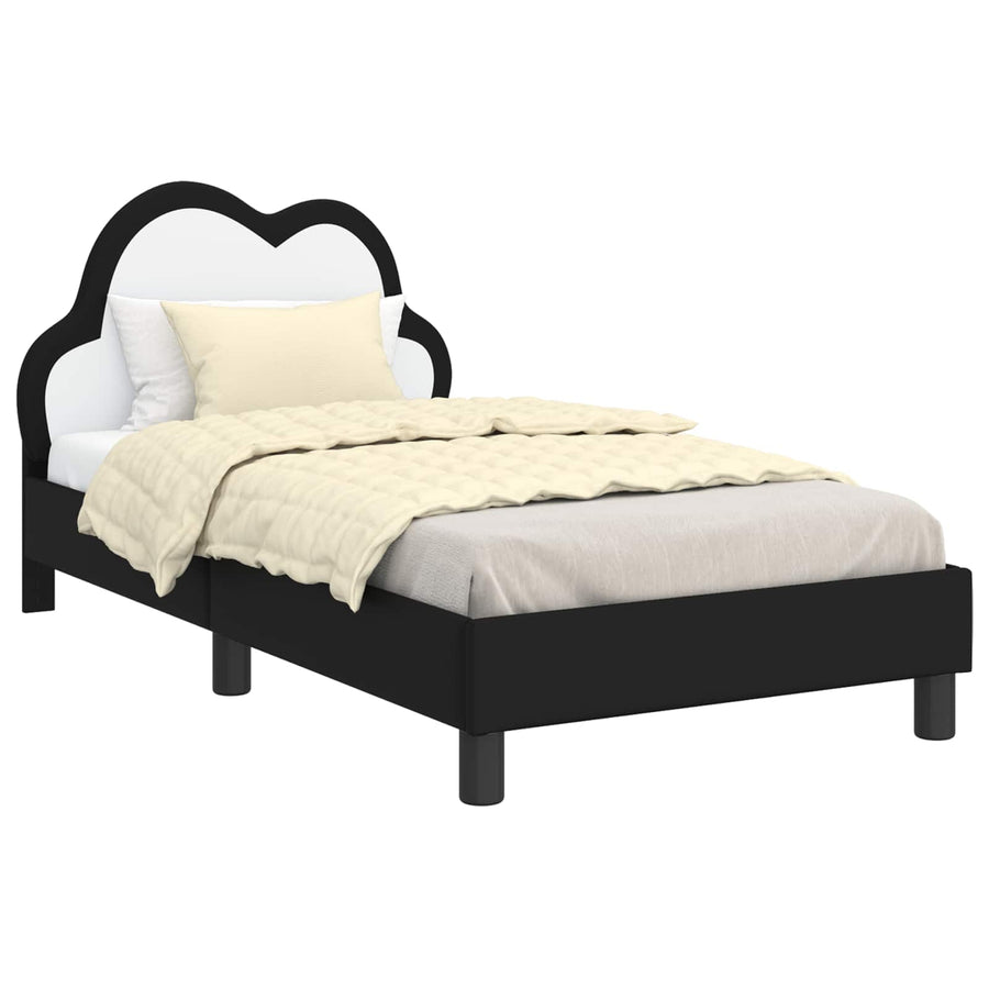 Bedframe voor kinderen met hoofdbord Zwart 80 x 160 cm PU