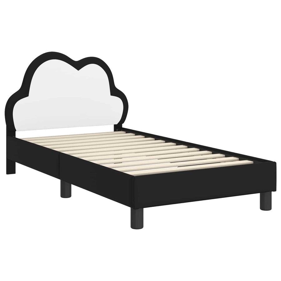 Bedframe voor kinderen met hoofdbord Zwart 80 x 160 cm PU