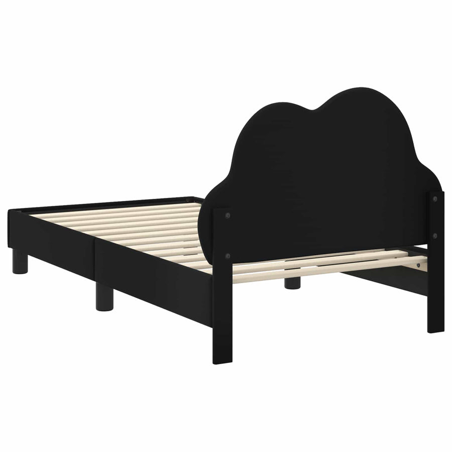 Bedframe voor kinderen met hoofdbord Zwart 80 x 160 cm PU