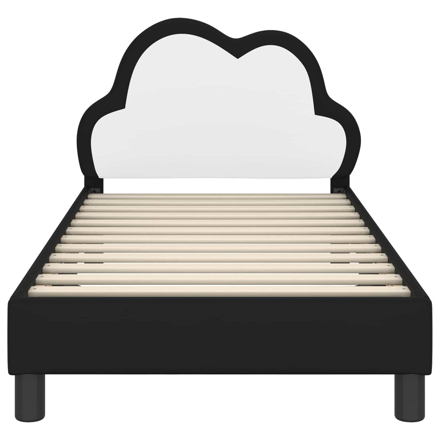 Bedframe voor kinderen met hoofdbord Zwart 80 x 160 cm PU