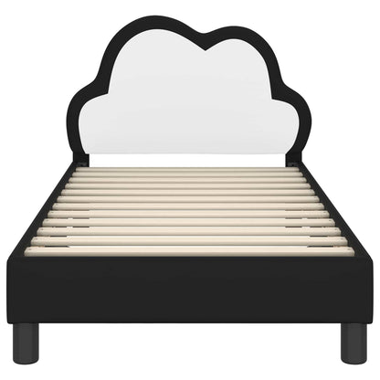 Bedframe voor kinderen met hoofdbord Zwart 80 x 160 cm PU
