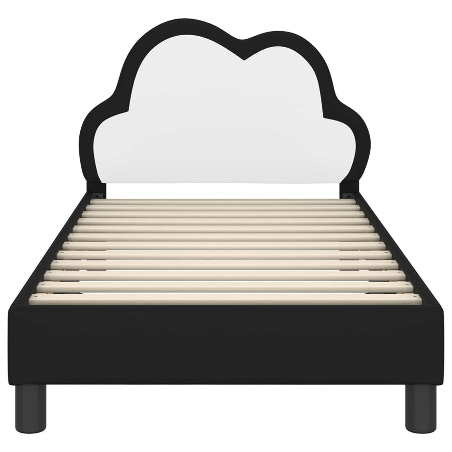 Bedframe voor kinderen met hoofdbord Zwart 80 x 160 cm PU