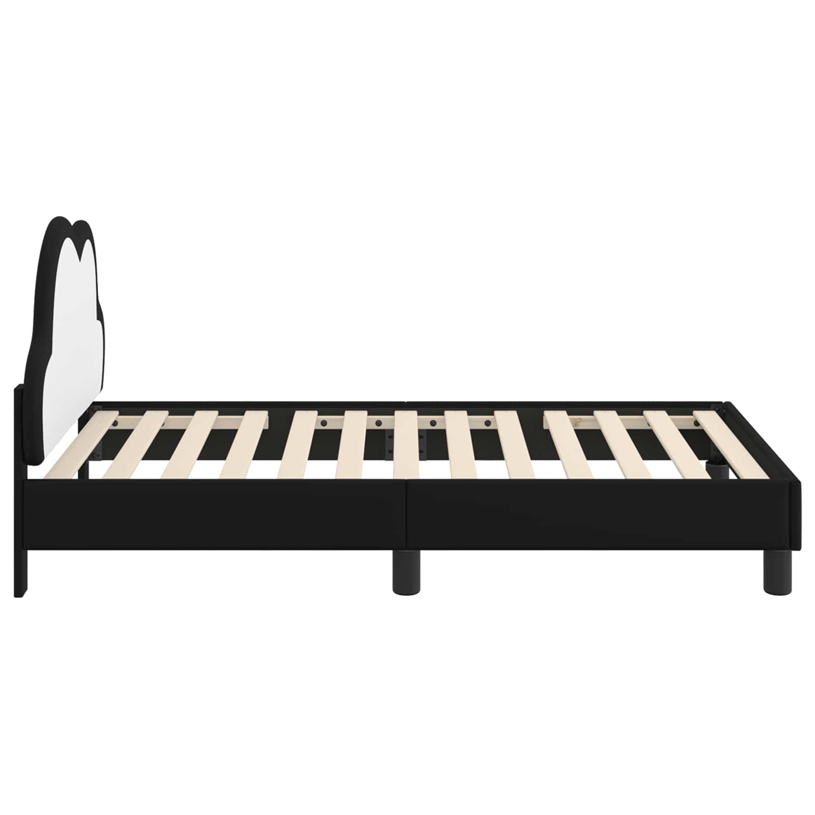 Bedframe voor kinderen met hoofdbord Zwart 80 x 160 cm PU