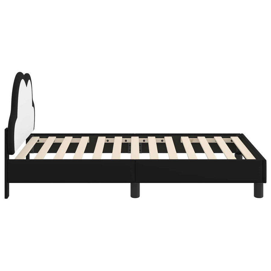 Bedframe voor kinderen met hoofdbord Zwart 80 x 160 cm PU