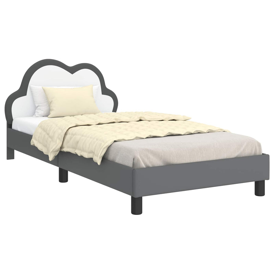 Bedframe voor kinderen met hoofdbord Lichtgrijs 80 x 200 cm PU