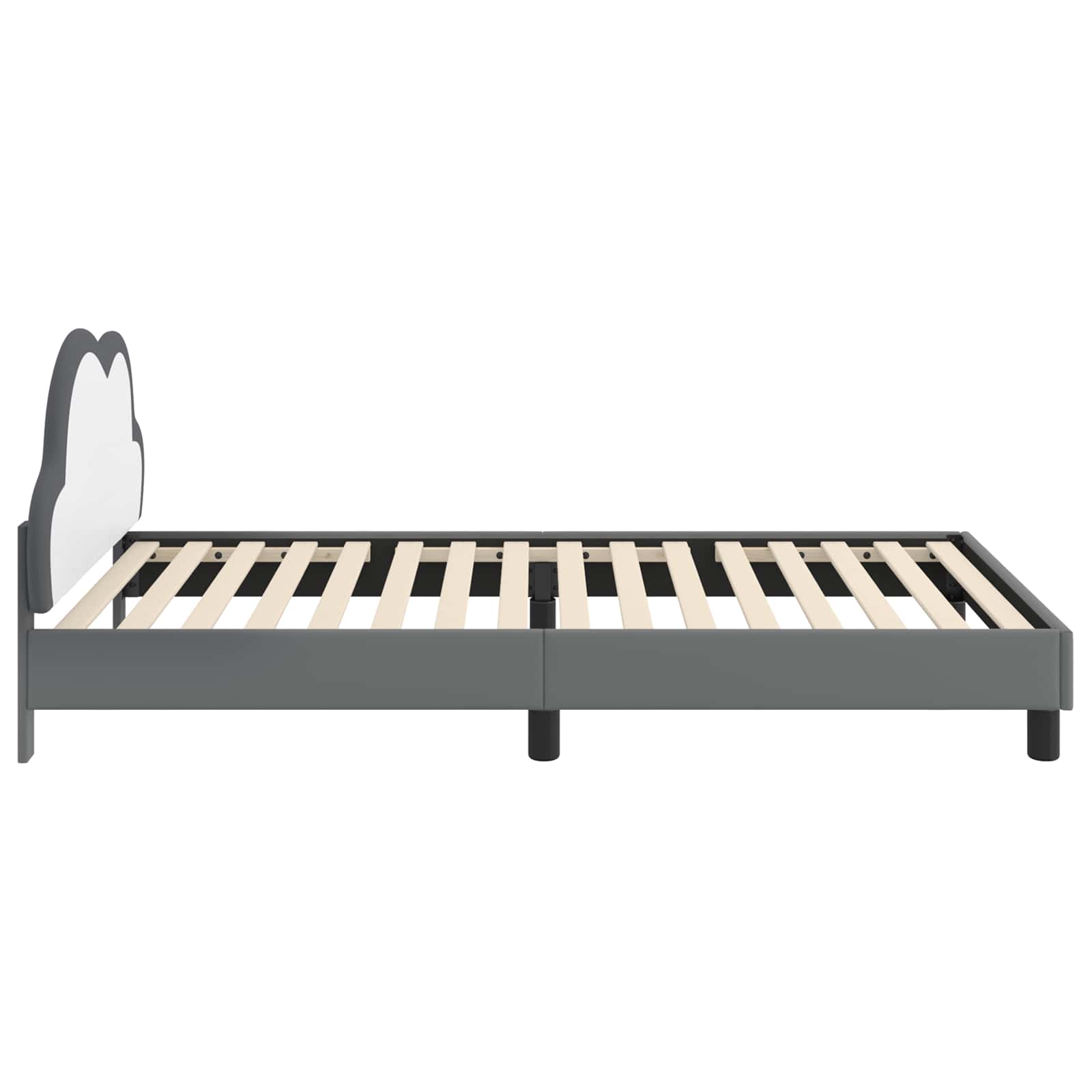 Bedframe voor kinderen met hoofdbord Lichtgrijs 80 x 200 cm PU