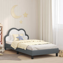 Bedframe voor kinderen met hoofdbord Lichtgrijs 90 x 190 cm PU