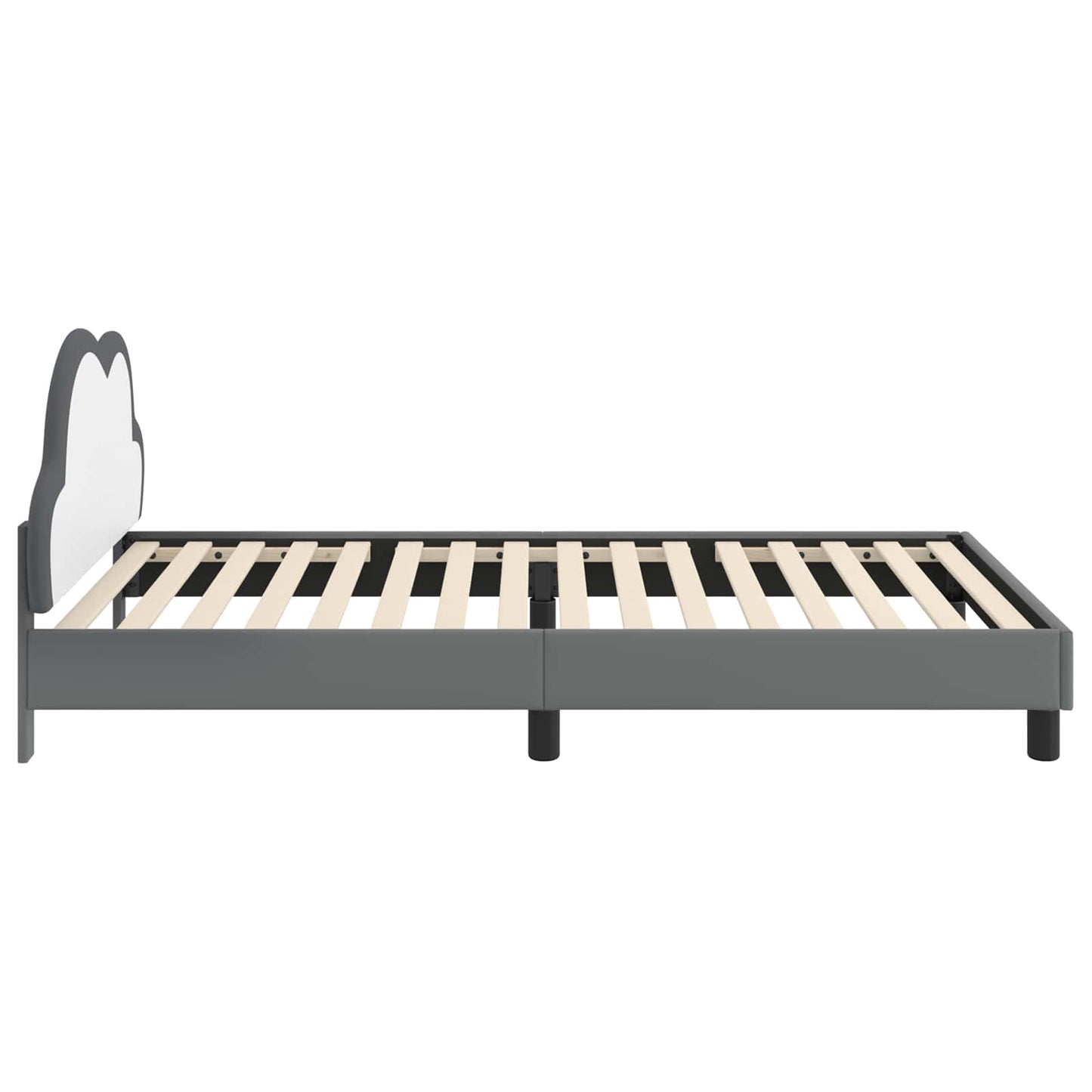 Bedframe voor kinderen met hoofdbord Lichtgrijs 90 x 190 cm PU