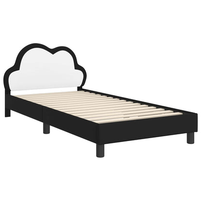 Bedframe voor kinderen met hoofdbord Zwart 90 x 190 cm PU