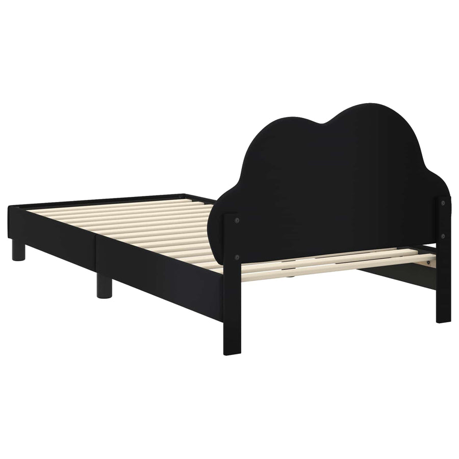 Bedframe voor kinderen met hoofdbord Zwart 90 x 190 cm PU
