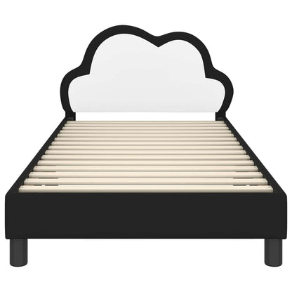 Bedframe voor kinderen met hoofdbord Zwart 90 x 190 cm PU