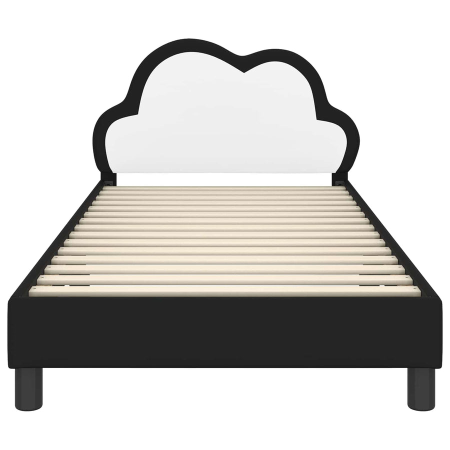 Bedframe voor kinderen met hoofdbord Zwart 90 x 190 cm PU
