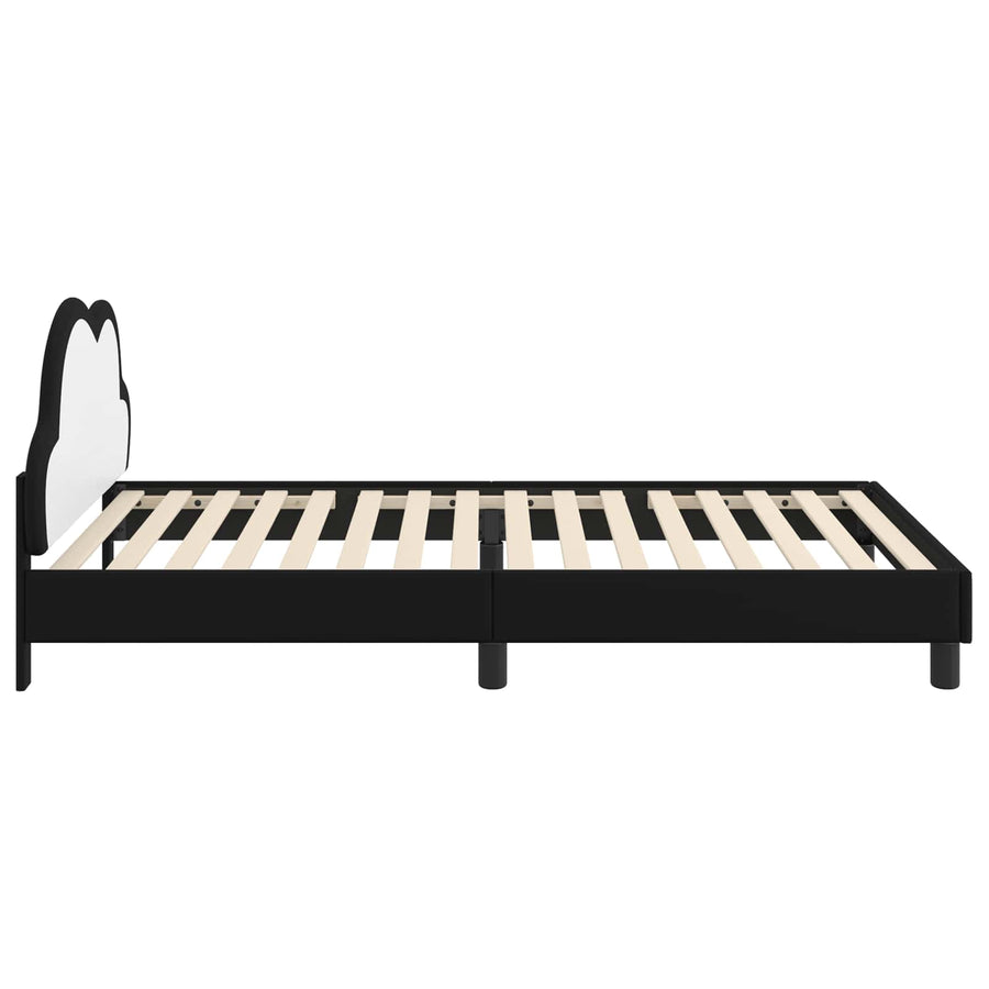 Bedframe voor kinderen met hoofdbord Zwart 90 x 190 cm PU