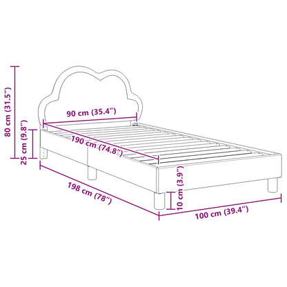 Bedframe voor kinderen met hoofdbord Zwart 90 x 190 cm PU
