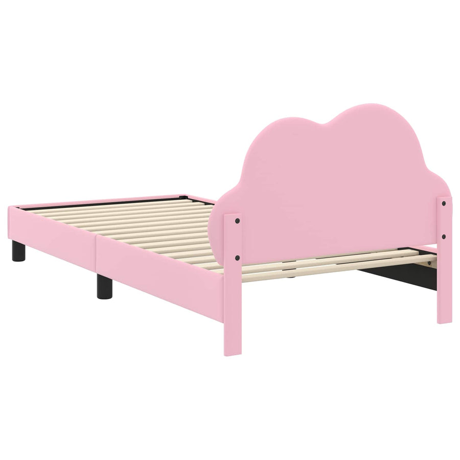 Bedframe voor kinderen met hoofdbord Roze 90 x 200 cm PU