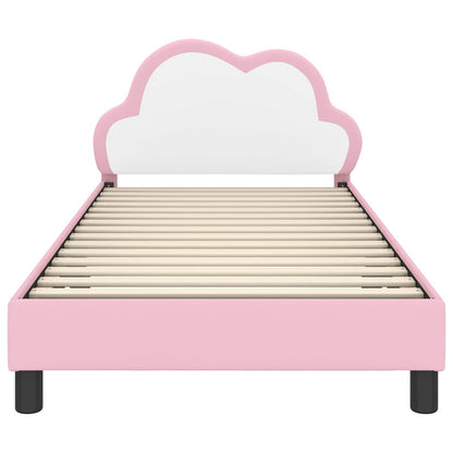 Bedframe voor kinderen met hoofdbord Roze 90 x 200 cm PU