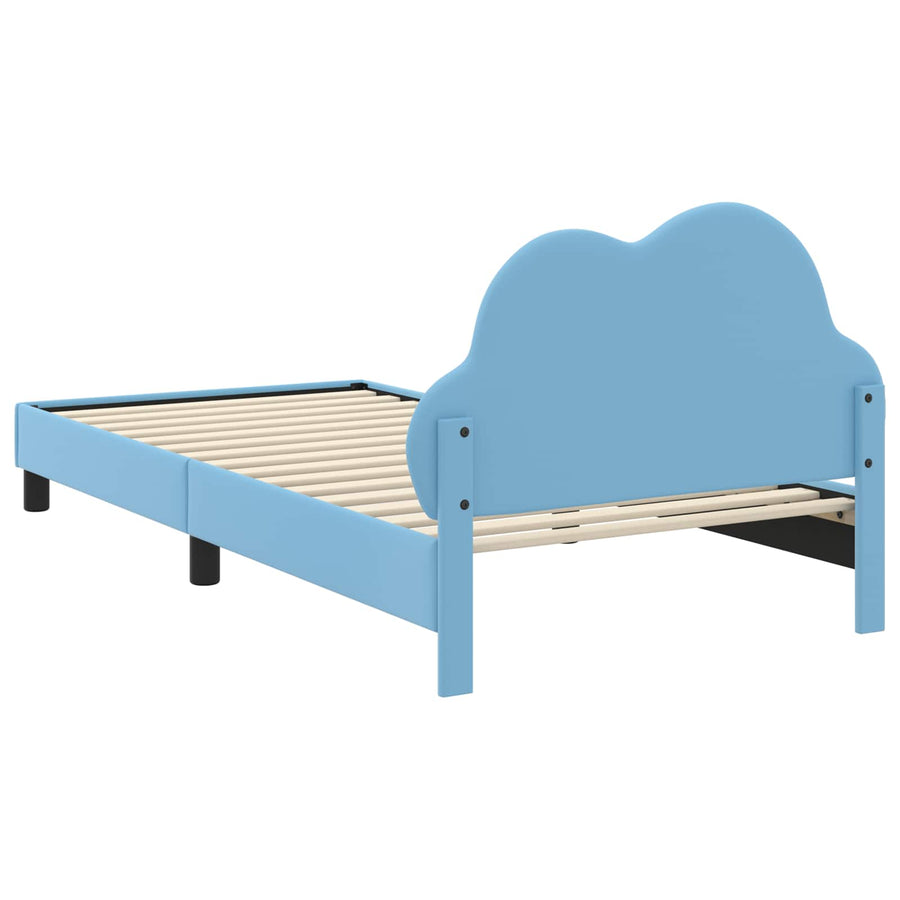 Bedframe voor kinderen met hoofdbord Blauw 90 x 200 cm PU