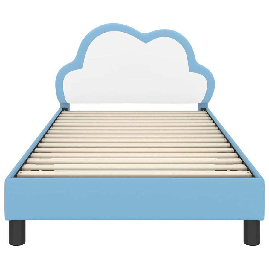 Bedframe voor kinderen met hoofdbord Blauw 90 x 200 cm PU