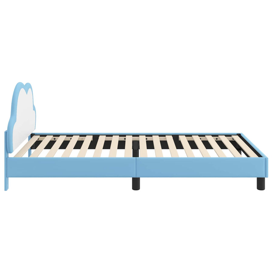 Bedframe voor kinderen met hoofdbord Blauw 90 x 200 cm PU
