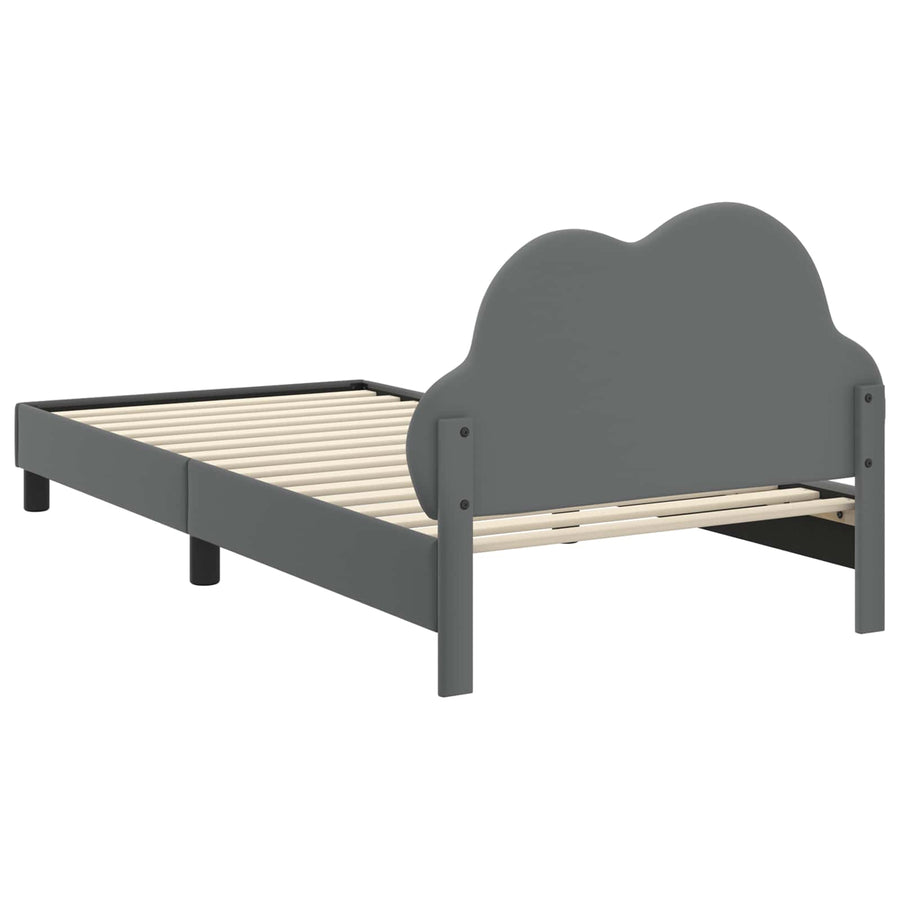 Bedframe voor kinderen met hoofdbord Lichtgrijs 90 x 200 cm PU