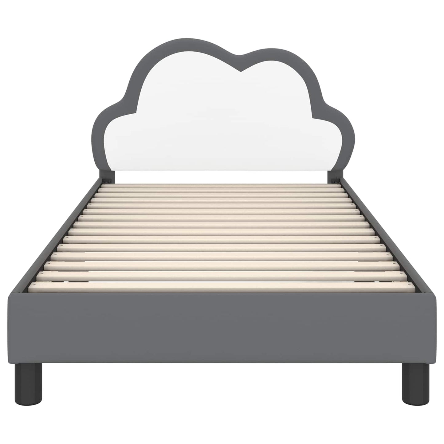 Bedframe voor kinderen met hoofdbord Lichtgrijs 90 x 200 cm PU